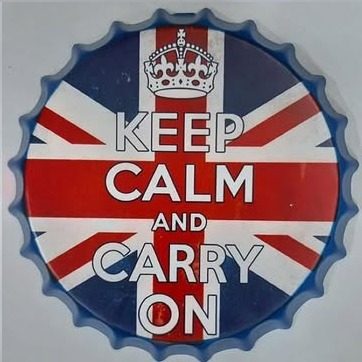 Tapa decorativa Keep Calm and Carry On