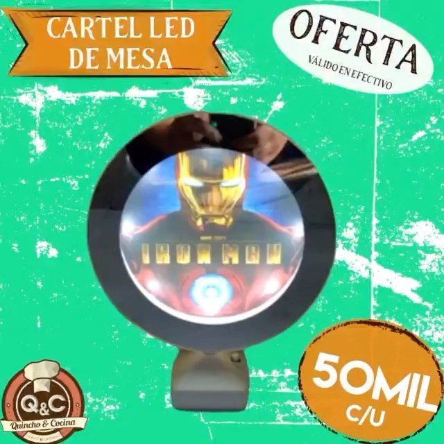Cartel LED de mesa – Iron Man