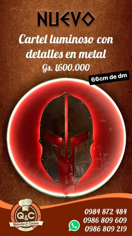 Neón Casco espartano