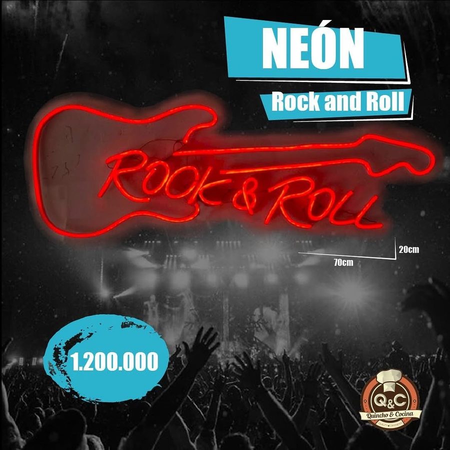 Neón Rock & Roll guitarra roja – foto 2