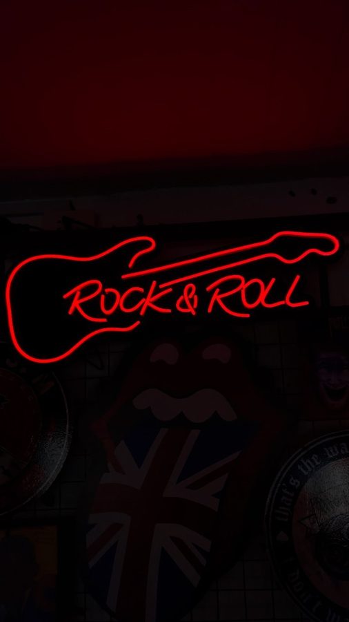 Neón Rock & Roll guitarra roja
