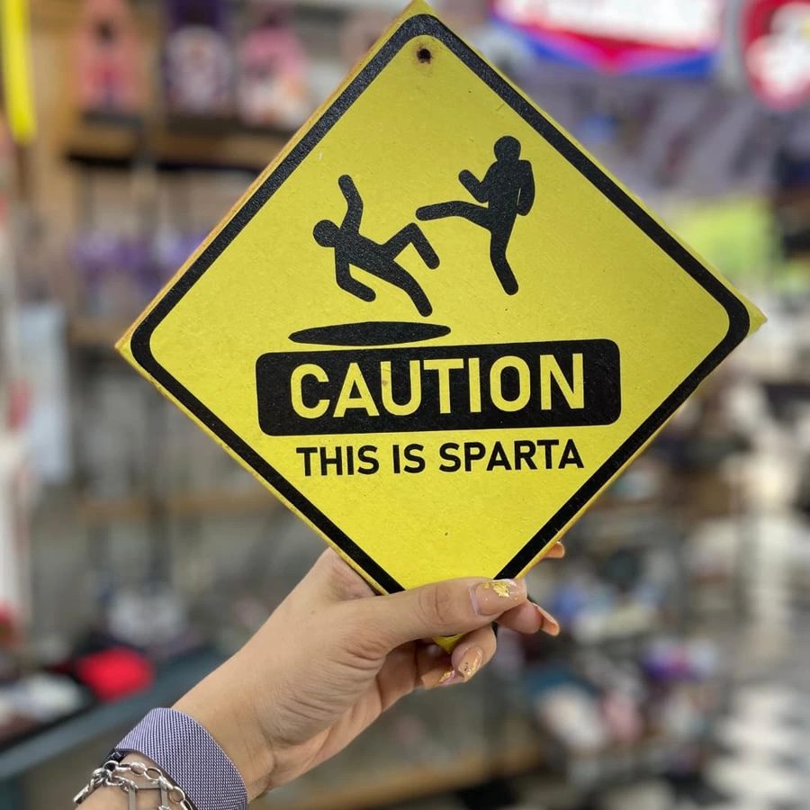 Cuadro Caution This is Sparta señal