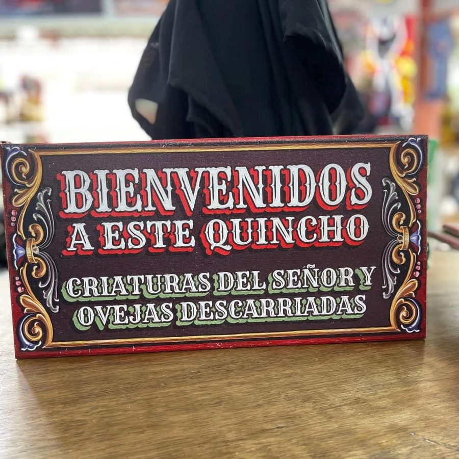 Cuadro Bienvenidos a este quincho – criaturas del Señor