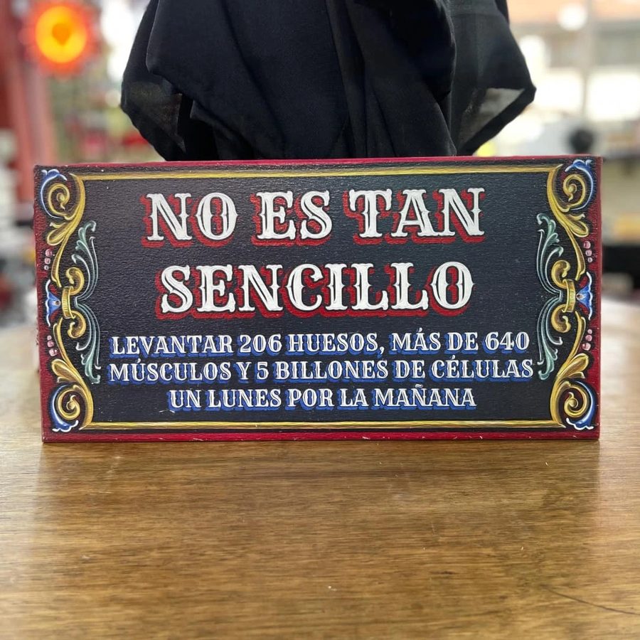 Cartel No es tan sencillo levantar 206 huesos un lunes por la mañana