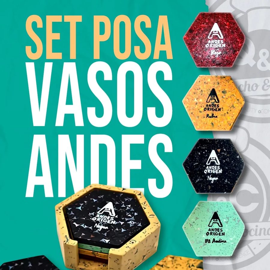 Set posavasos Andes Origen de resina