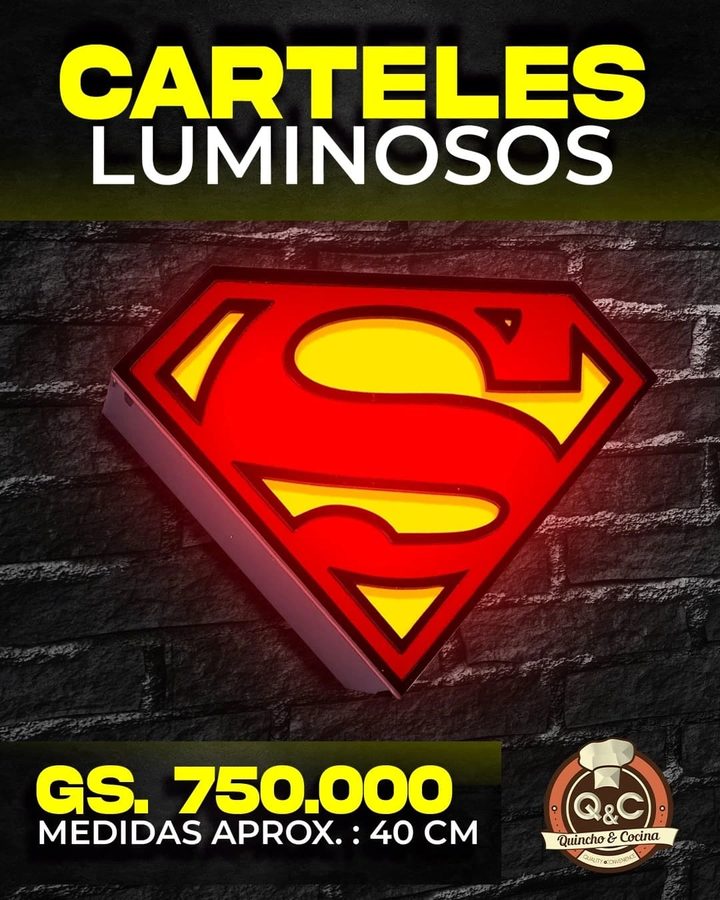 Neón Superman escudo