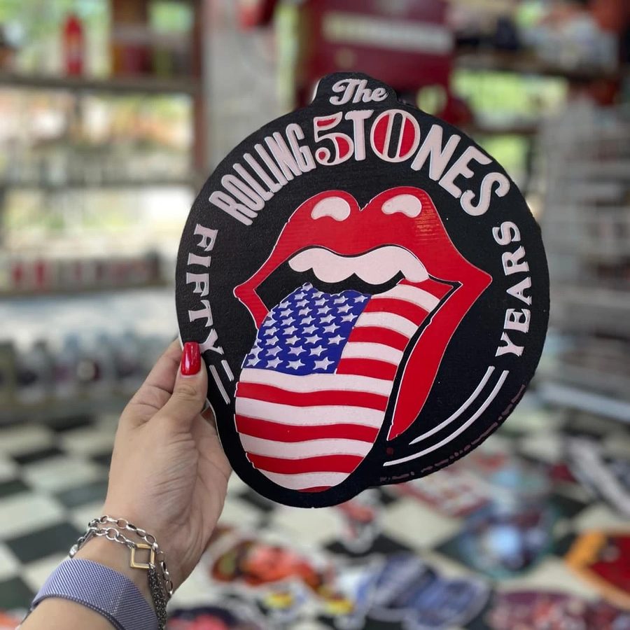 Cartel The Rolling Stones Fifty Years lengua bandera EE.UU.