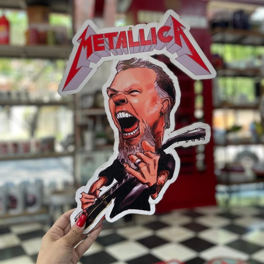 Cartel Metallica caricatura de guitarrista