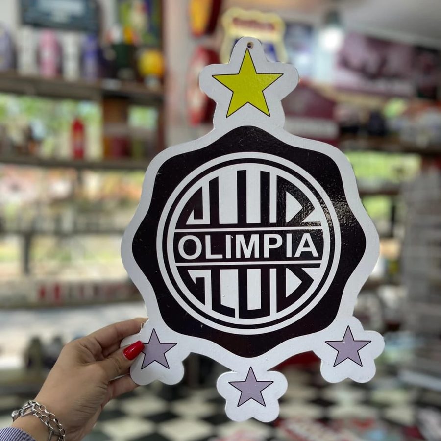 Cartel Club Olimpia escudo con estrellas