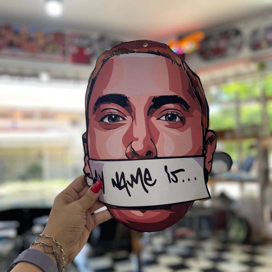 Cartel Cara de hombre My name is...