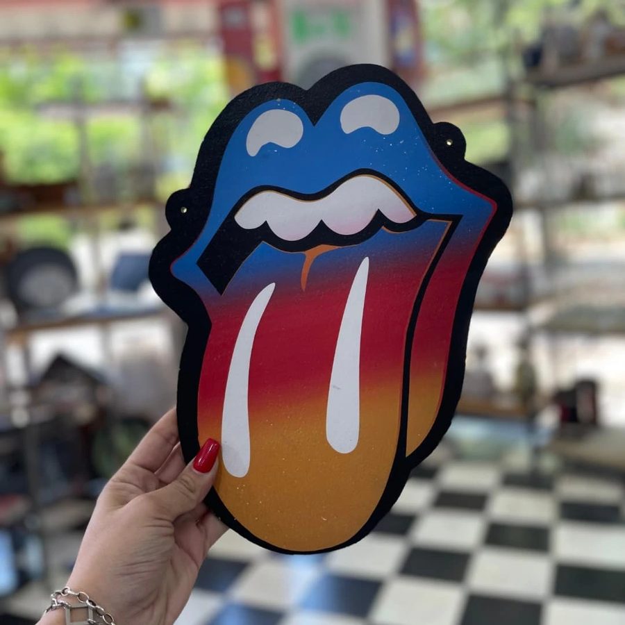 Cartel The Rolling Stones lengua multicolor