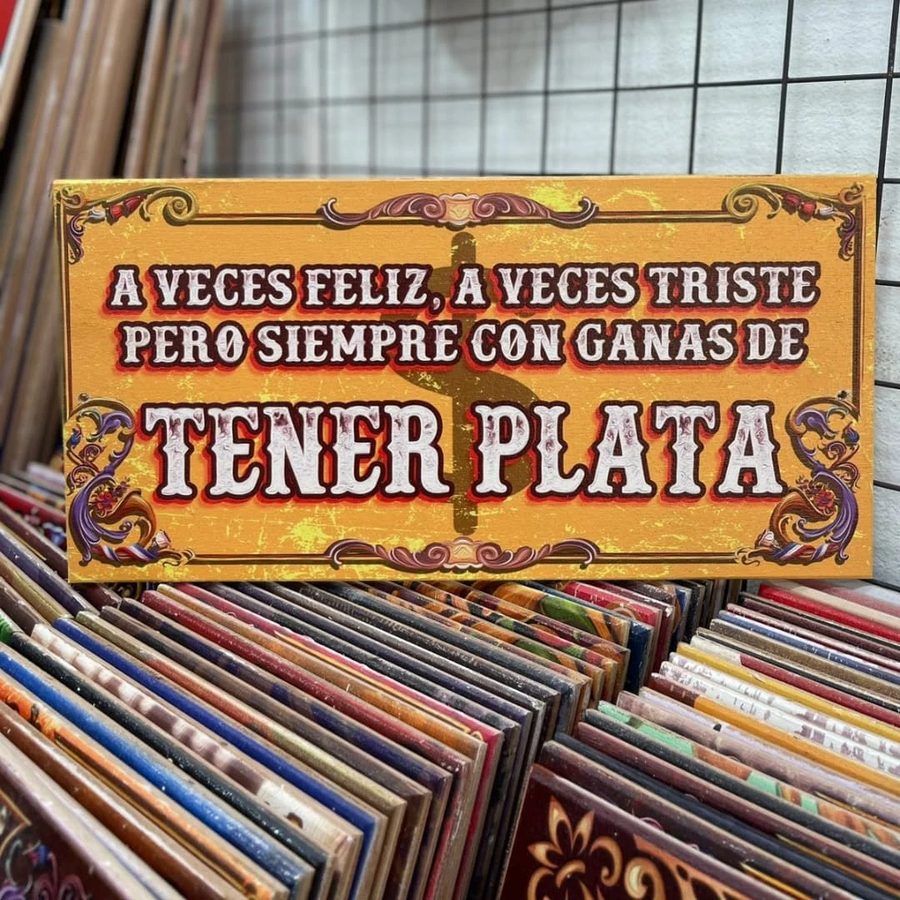 Cuadro A veces feliz a veces triste pero siempre con ganas de tener plata