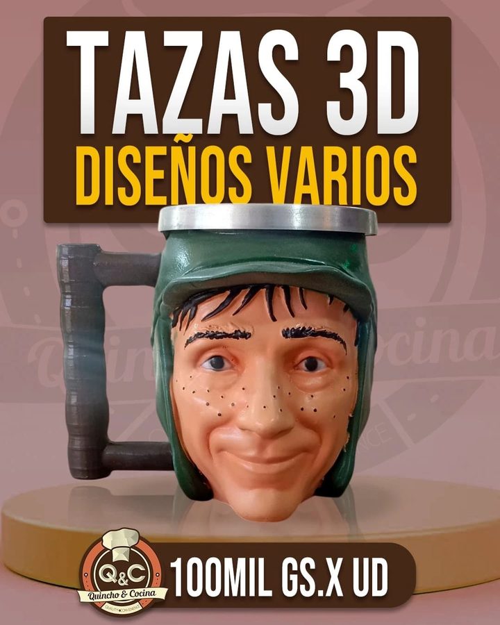 Taza 3D niño con gorra de orejeras y pecas