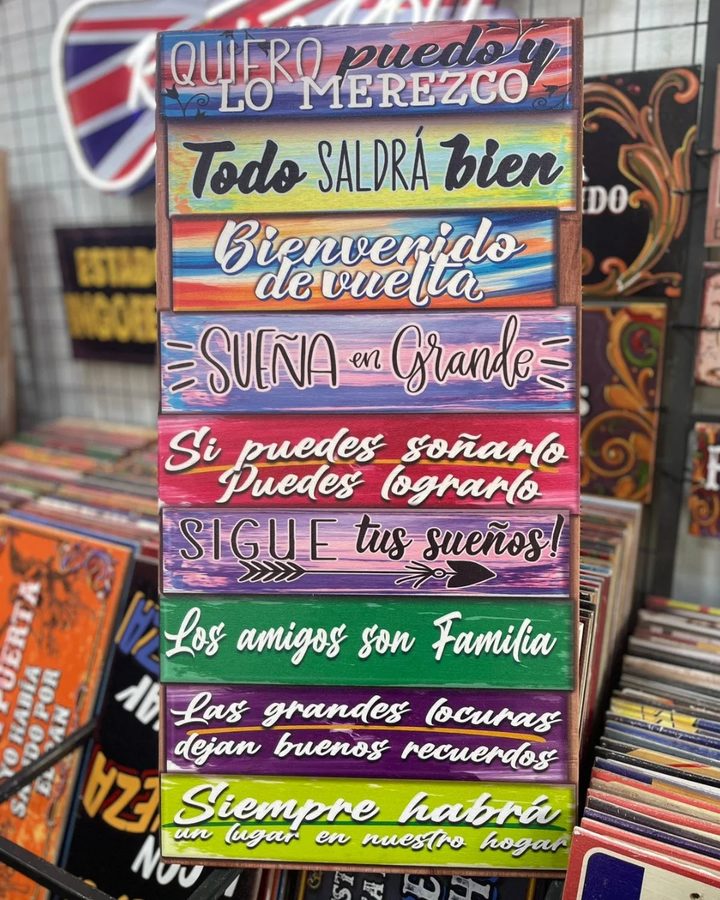 Cartel Quiero, puedo y lo merezco (tablillas de frases)