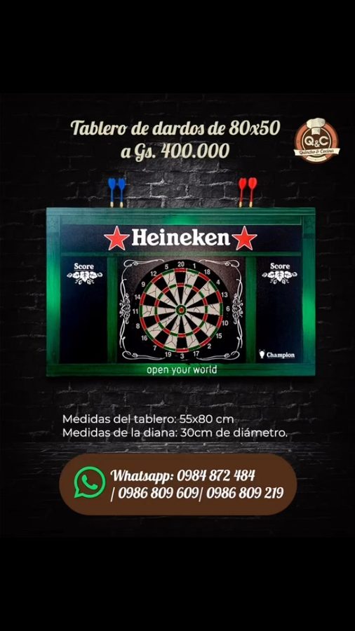 Tablero de dardos con pizarra Heineken – foto 2