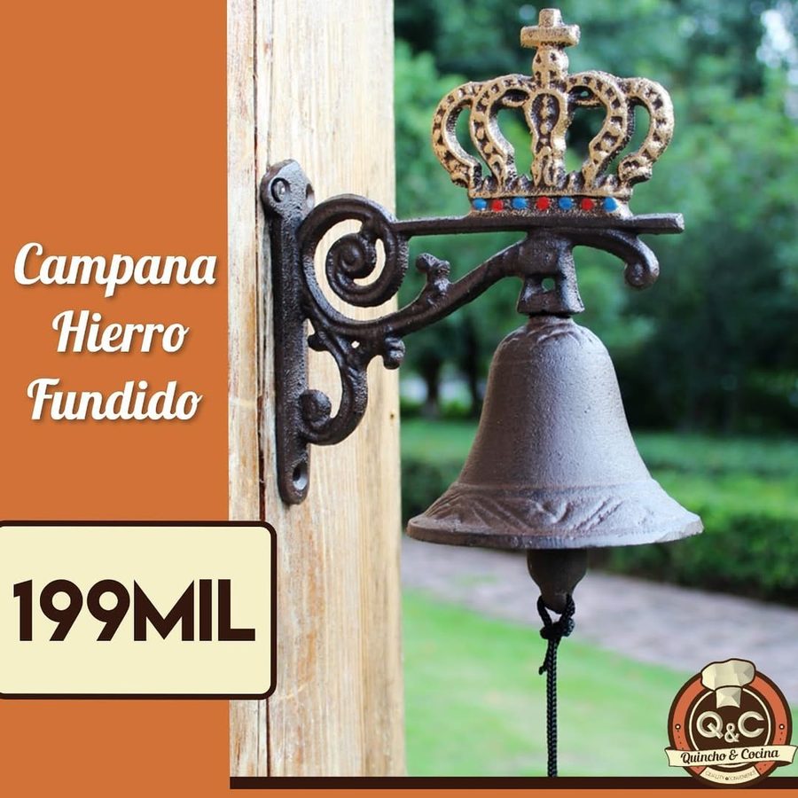 Campana de hierro fundido con corona – foto 5