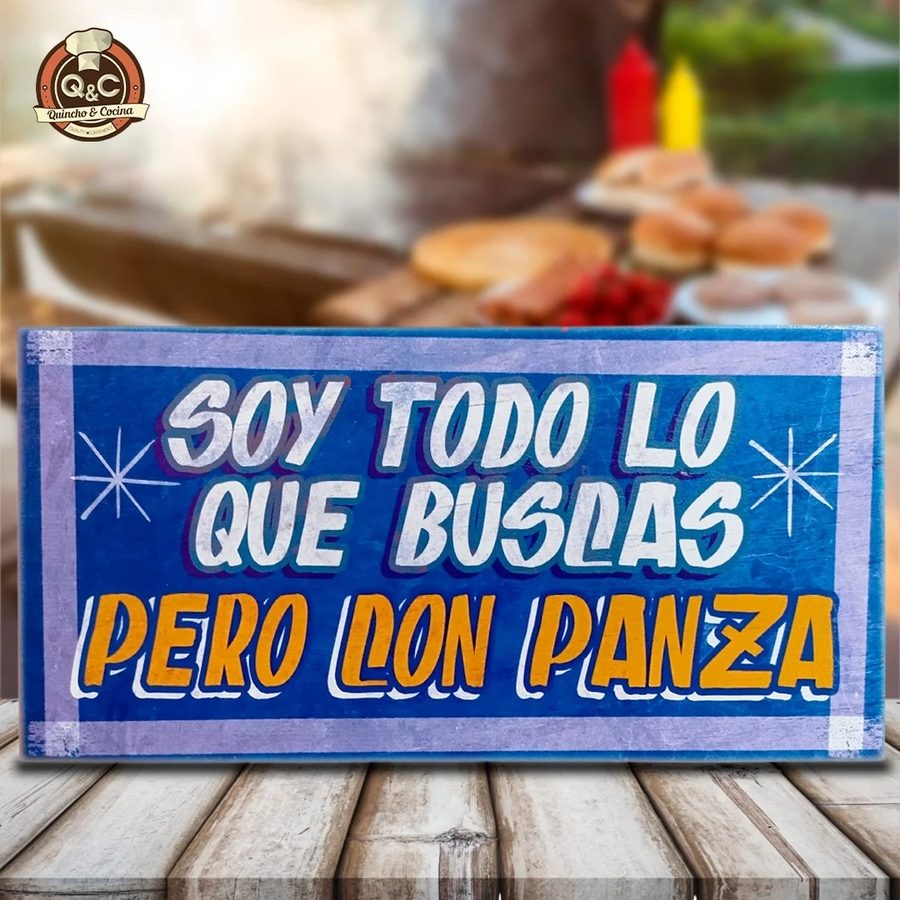 Cartel Soy todo lo que buscas pero con panza (rojo) – foto 2