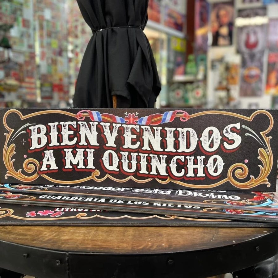 Cartel Bienvenidos a mi quincho