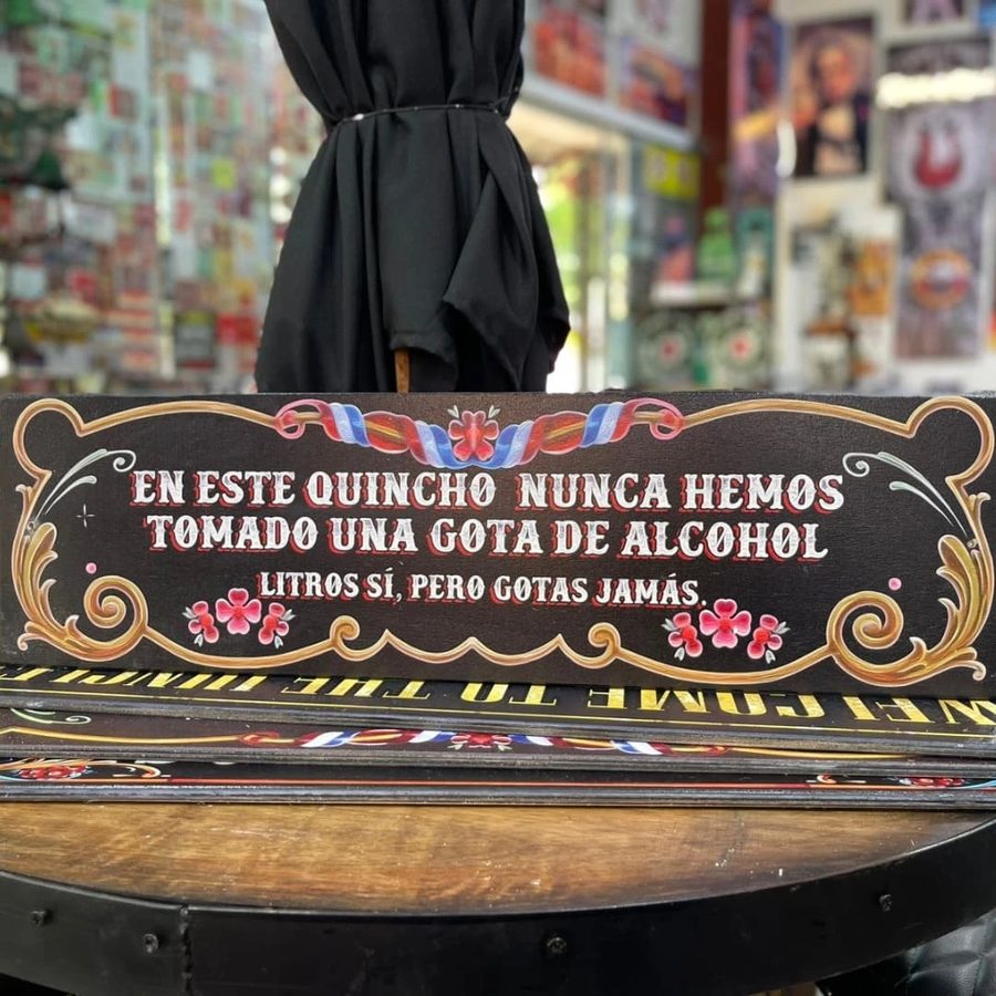 Cartel En este quincho nunca hemos tomado una gota de alcohol