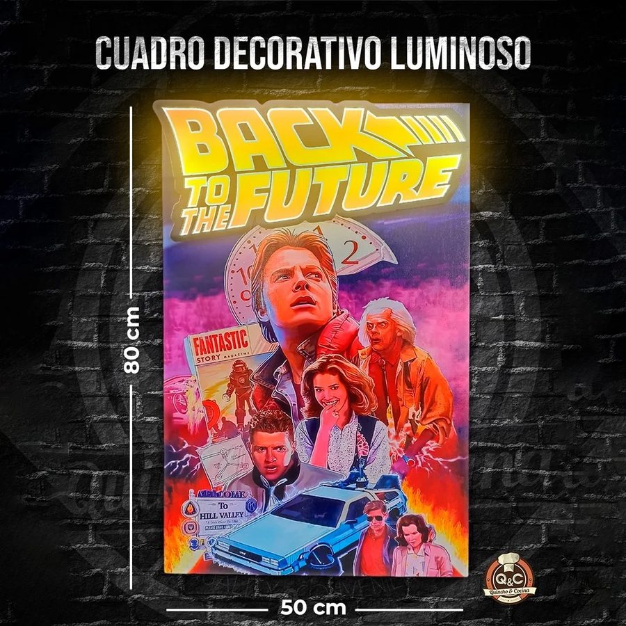 Cuadro Back to the Future luminoso