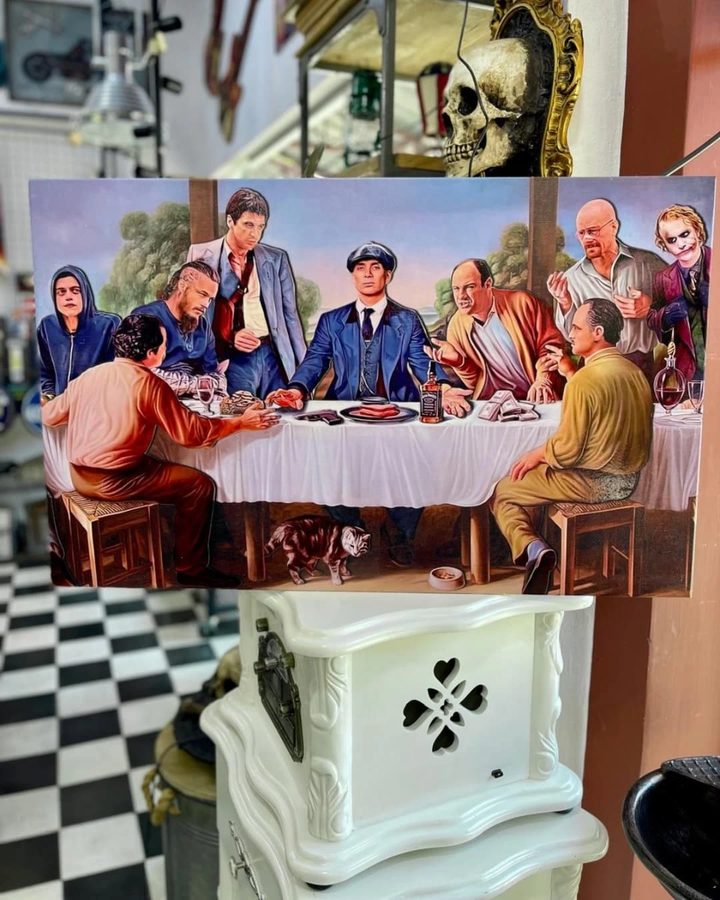 Cuadro Mafiosos en la última cena
