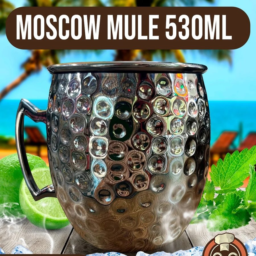 Vaso Moscow Mule 530 ml martillado plateado