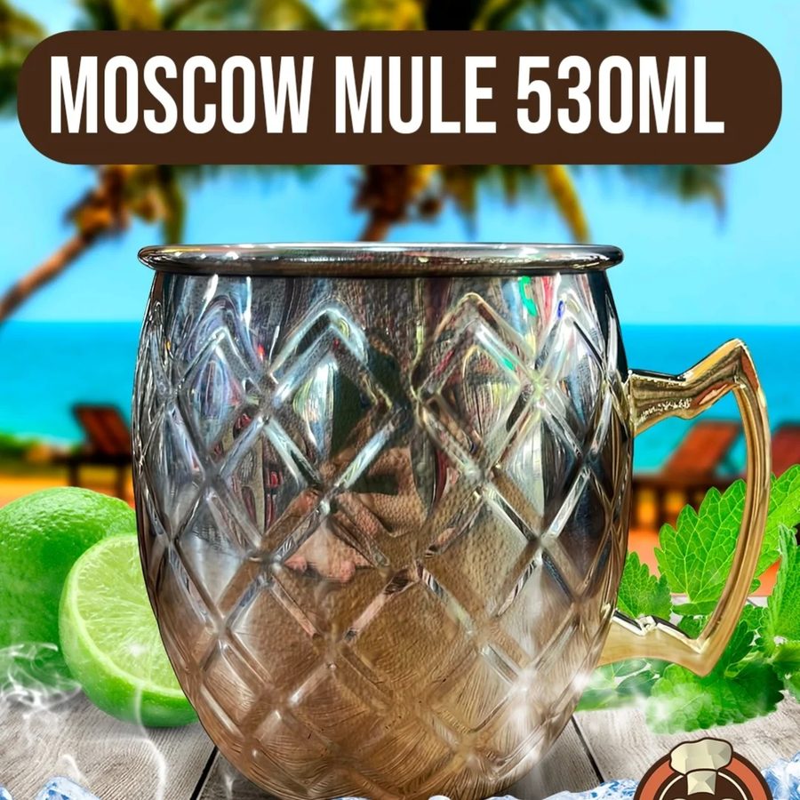 Vaso Moscow Mule 530 ml rombos plateado