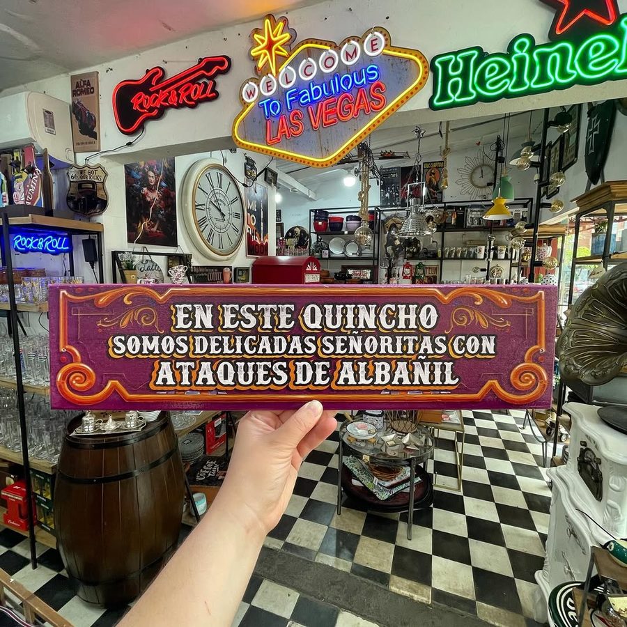 Cartel En este quincho somos señoritas delicadas con ataques de albañil – foto 2