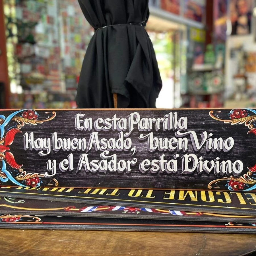 Cartel En esta parrilla hay buen asado, buen vino y el asador está divino – foto 2