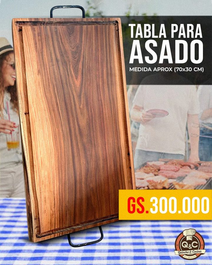 Tabla para asado de madera
