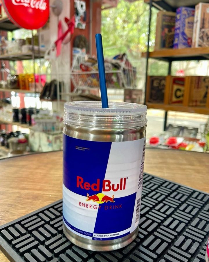 Vaso hippie lata Red Bull