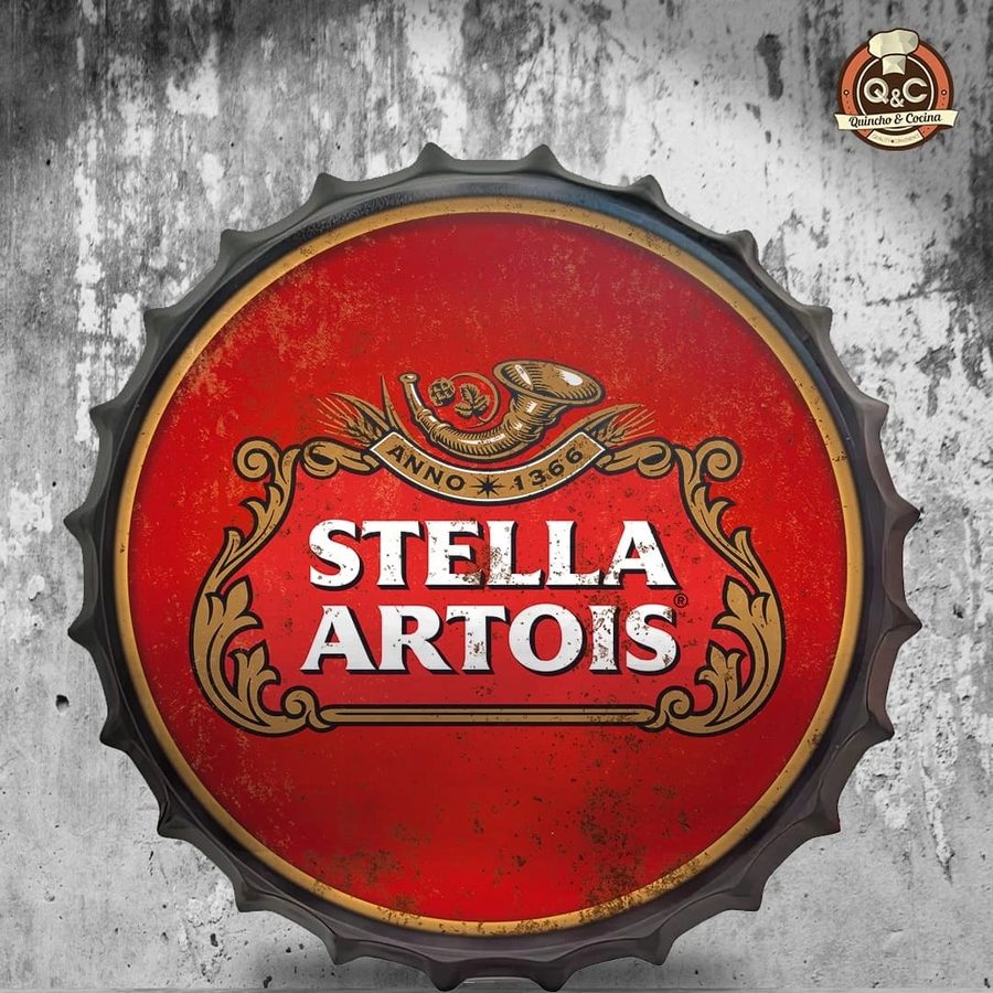 Tapa decorativa Stella Artois rojo