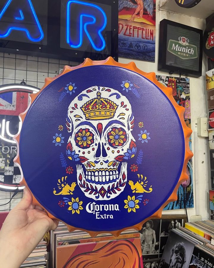 Tapa decorativa Corona Extra – Calavera mexicana – foto 3
