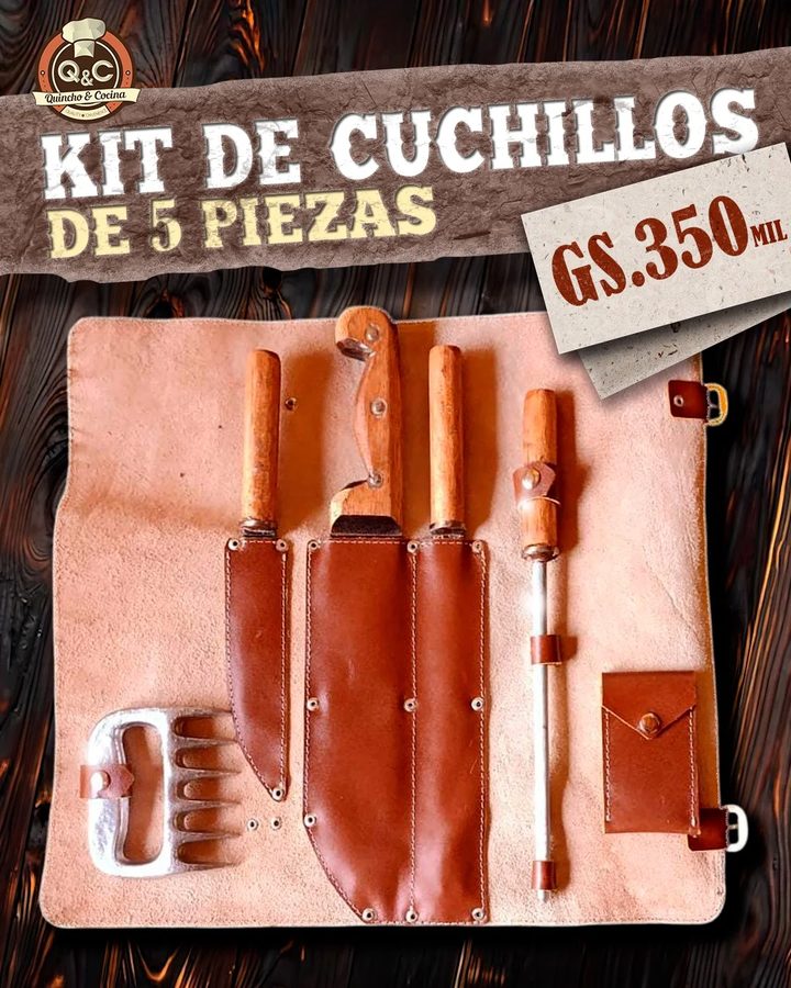 Kit de cuchillos de 3 piezas con funda de cuero – foto 2