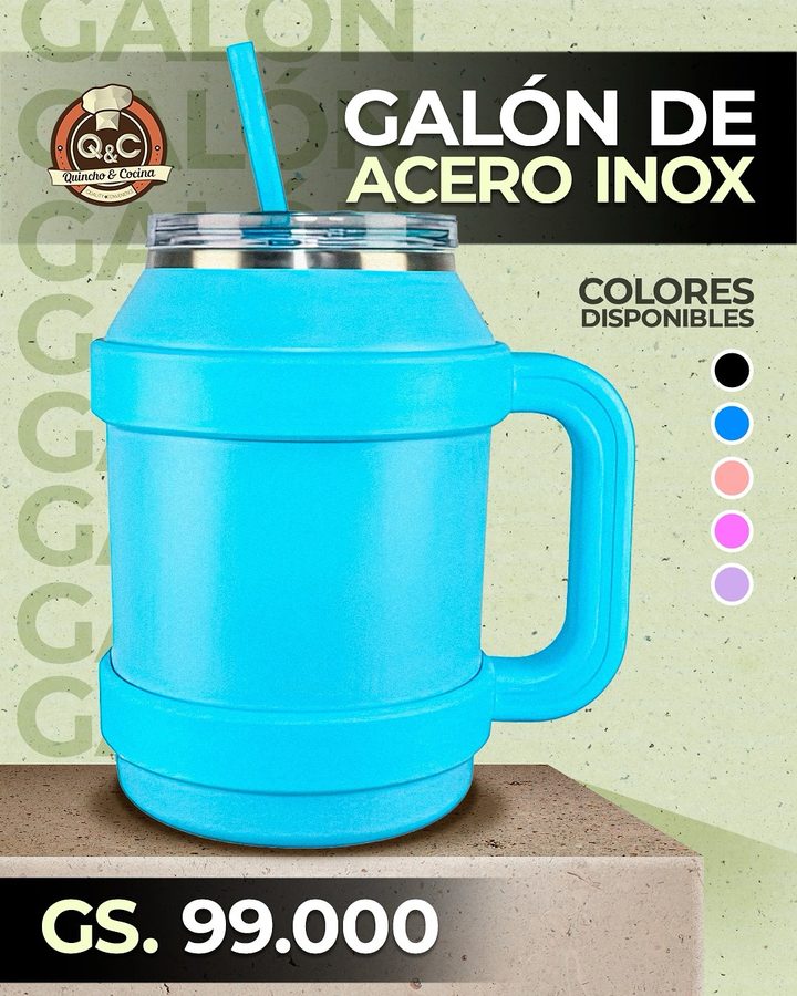 Galón de acero inox celeste