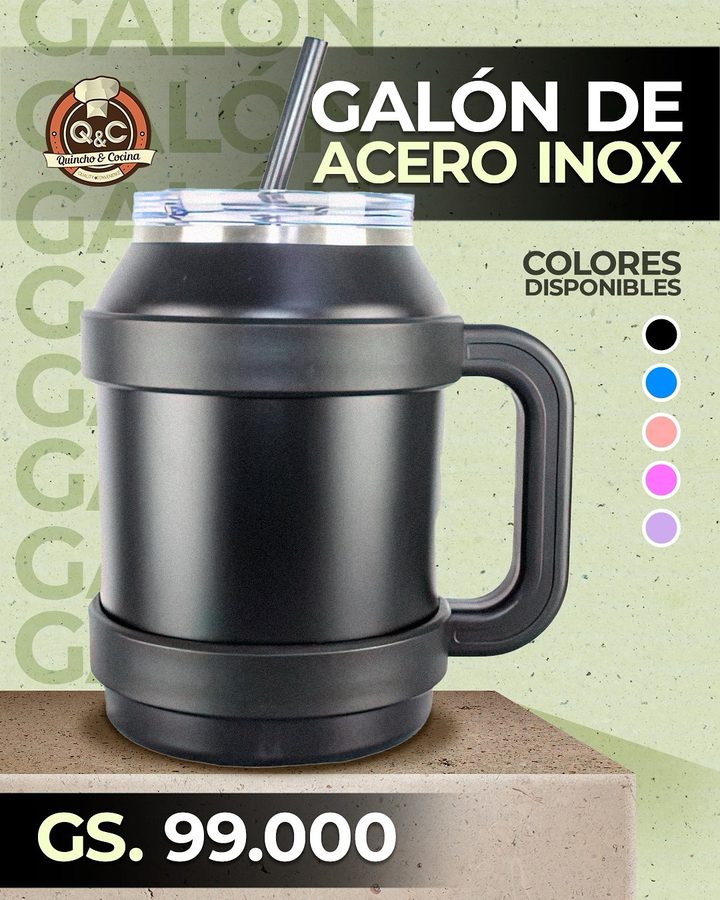 Galón de acero inox negro