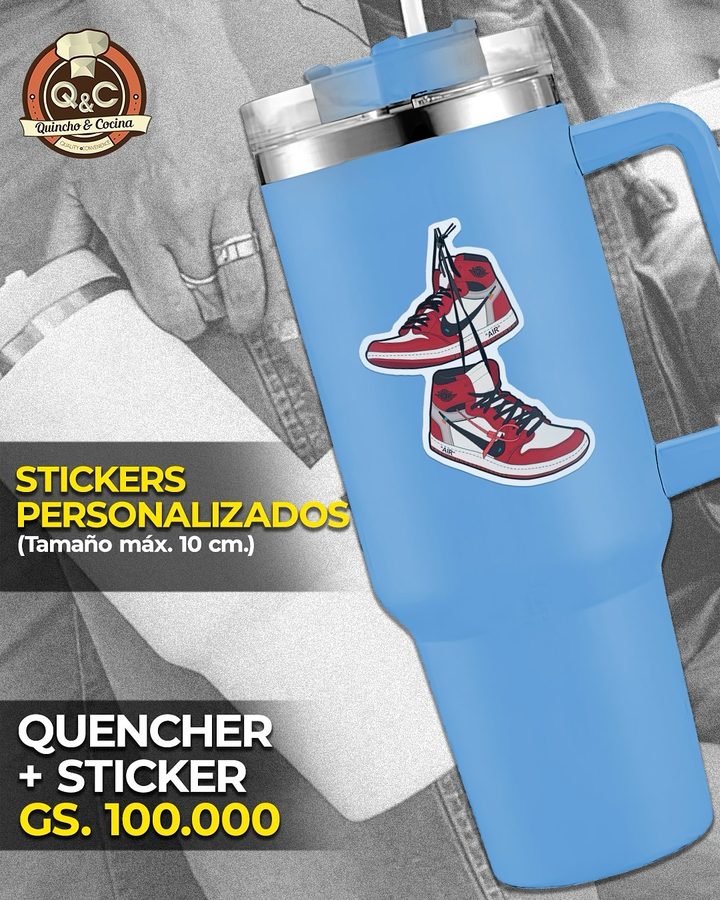 Quencher celeste con sticker Stitch y Angel – foto 2