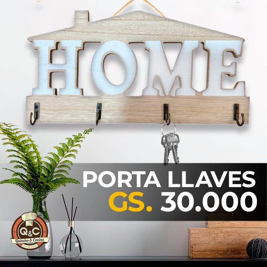 Porta llaves Home celeste