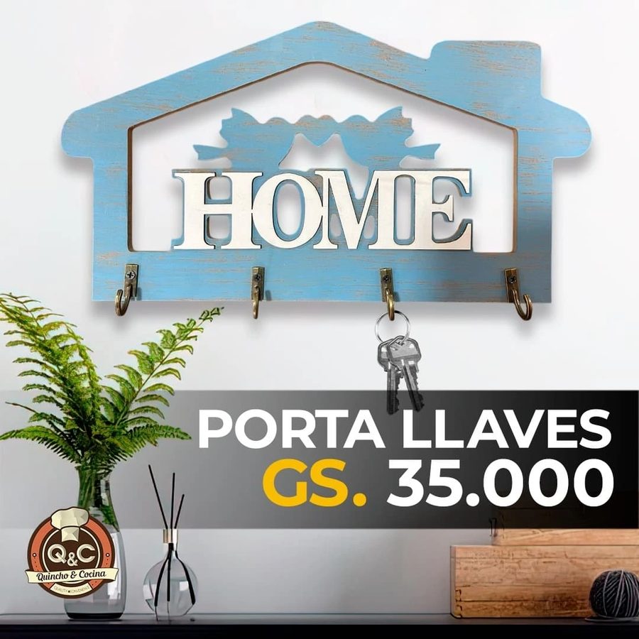 Porta llaves Home casita celeste