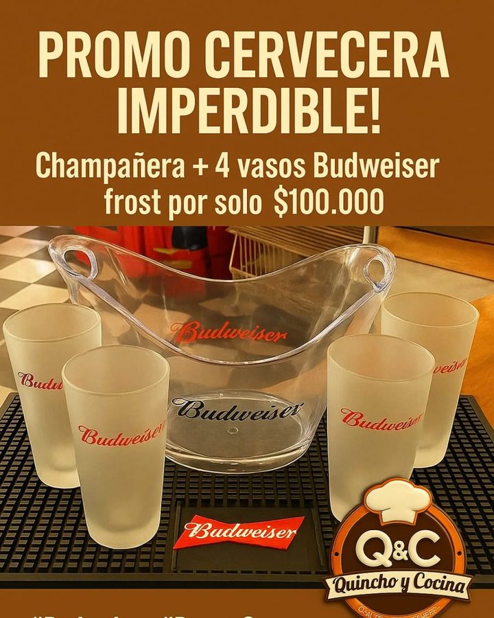 Champañera + 4 vasos Budweiser frost