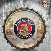 Tapa decorativa Paulaner München (escena antigua)