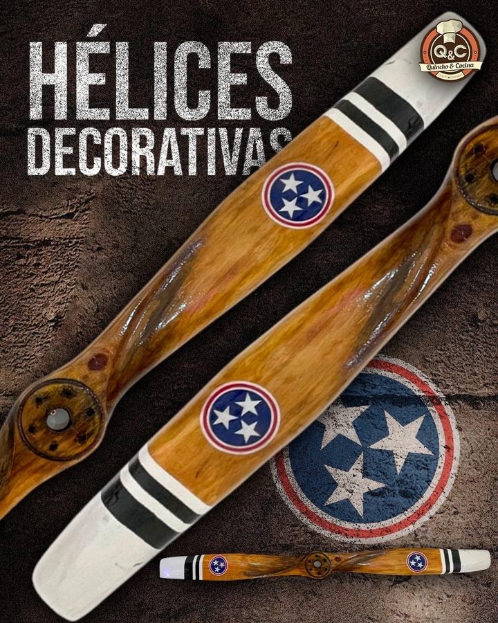 Hélice decorativa de madera con estrellas Tennessee