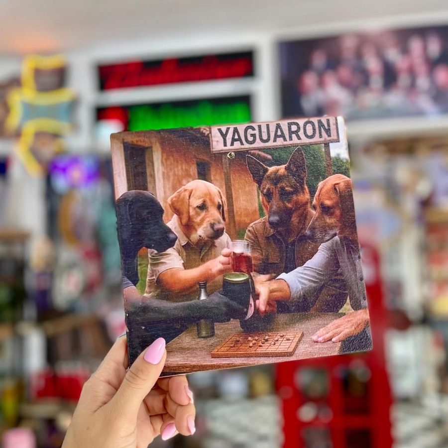 Cuadro Yaguarón perros tomando tereré