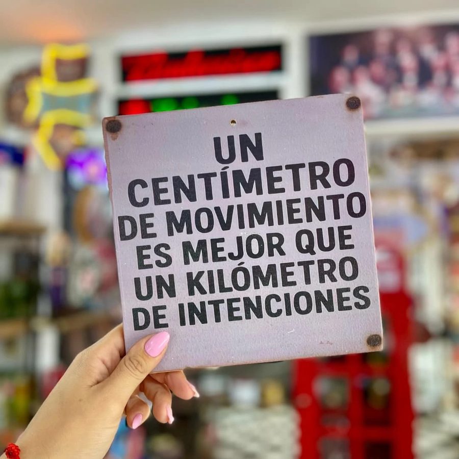 Cuadro Un centímetro de movimiento es mejor que un kilómetro de intenciones