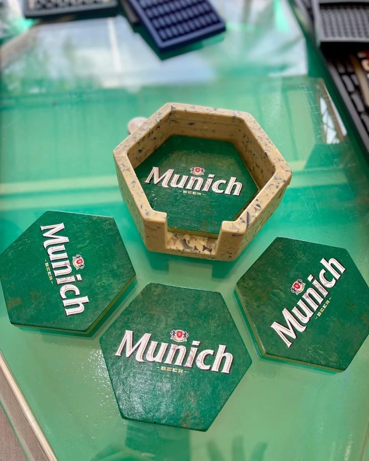 Set de 4 posavasos hexagonales Munich
