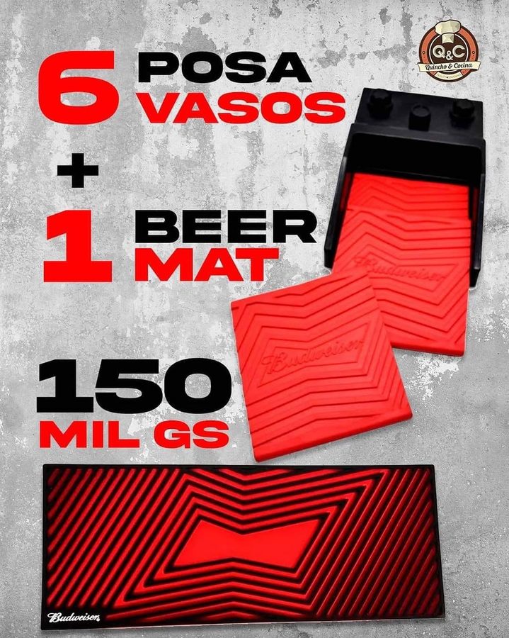 6 posavasos + 1 beer mat rojo – foto 2