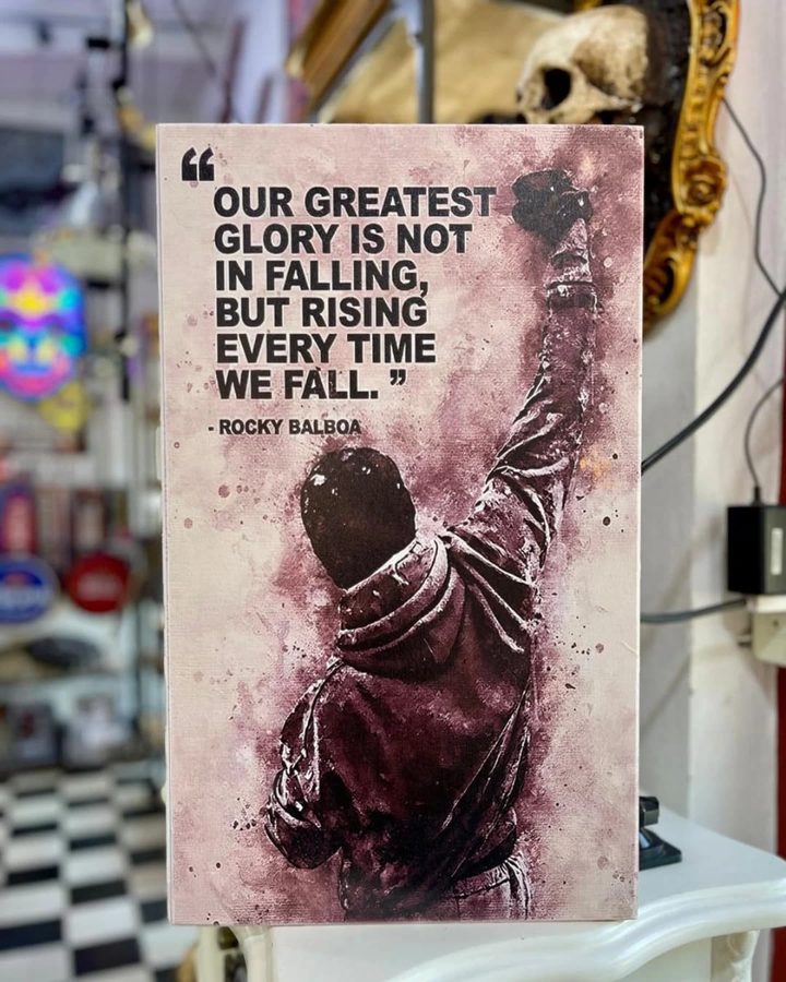 Cuadro Rocky Balboa frase Our greatest glory – foto 2