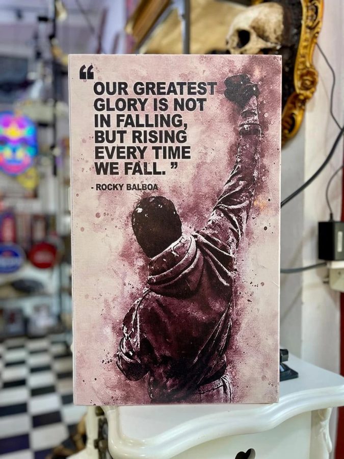 Cuadro Rocky Balboa frase Our greatest glory