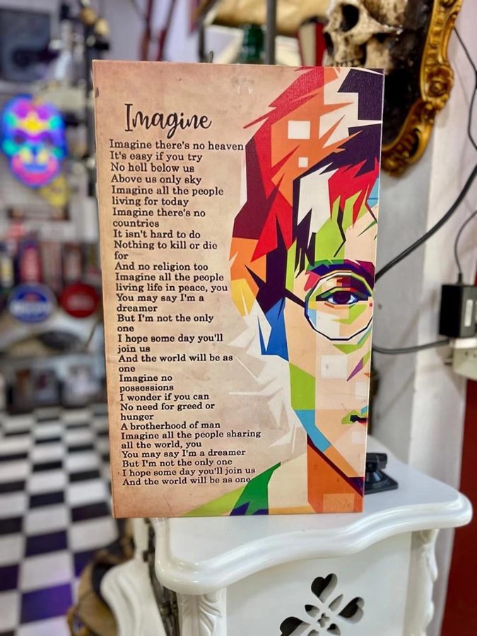 Cuadro Imagine letra retrato pop art