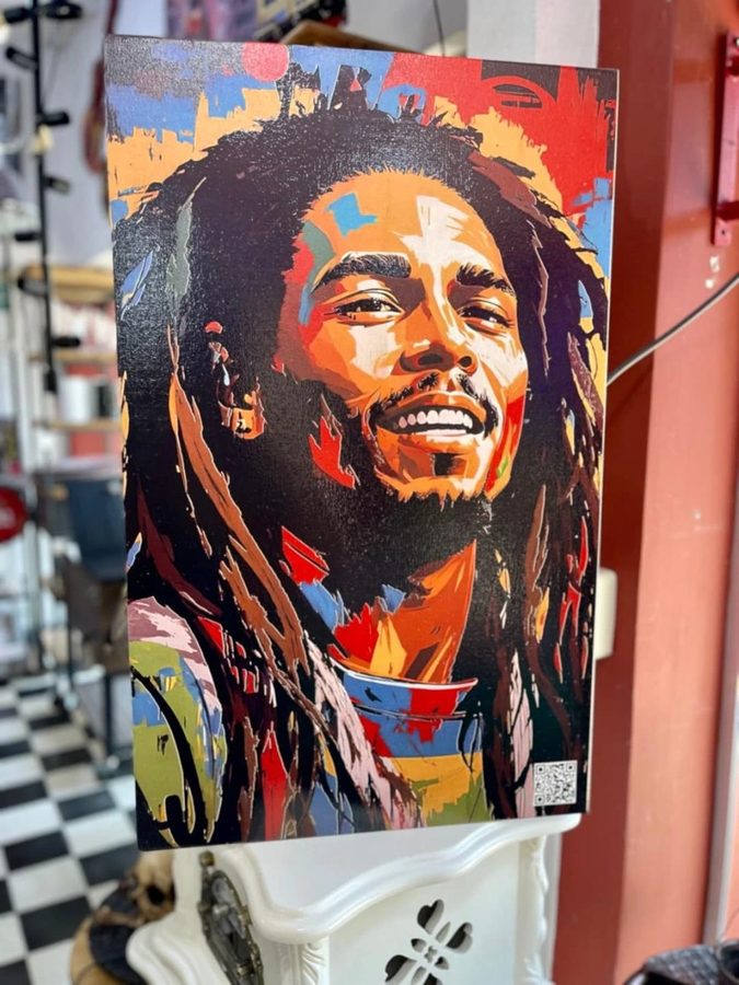 Cuadro Hombre con rastas sonriendo pop art